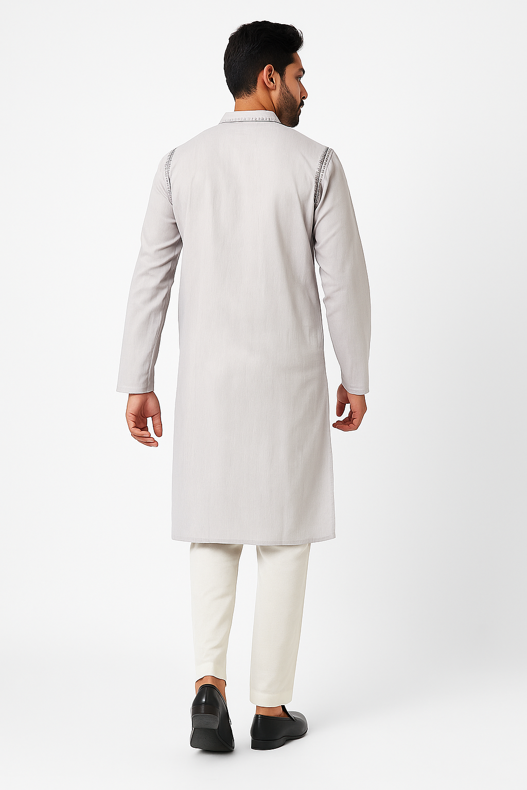 Lucknowi Chikankari Off White 'Ujaala' Rayon Gents Kurta-GK00018