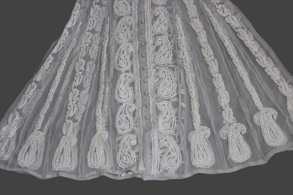 Lucknow Chikankari Grey 'Dhoondhla' Georgette Anarkali-K000008