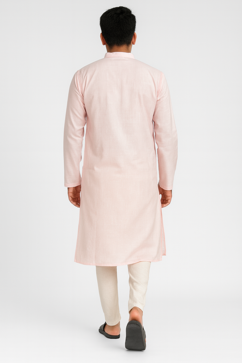 Lucknowi Chikankari Pink 'Shagufta' Cotton Gents Kurta-GK00011