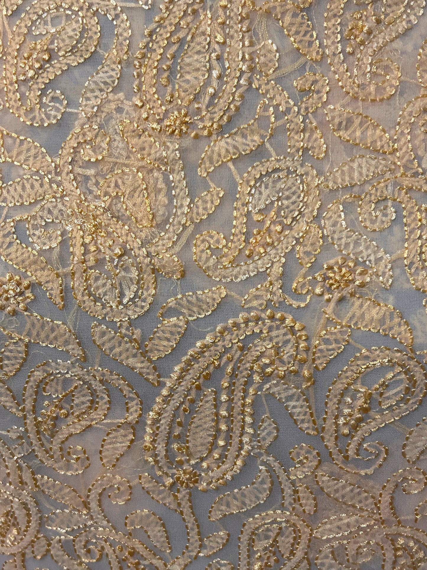 Lucknowi Chikankari Unstitched Yellow Georgette Kurta Fabric-U10010