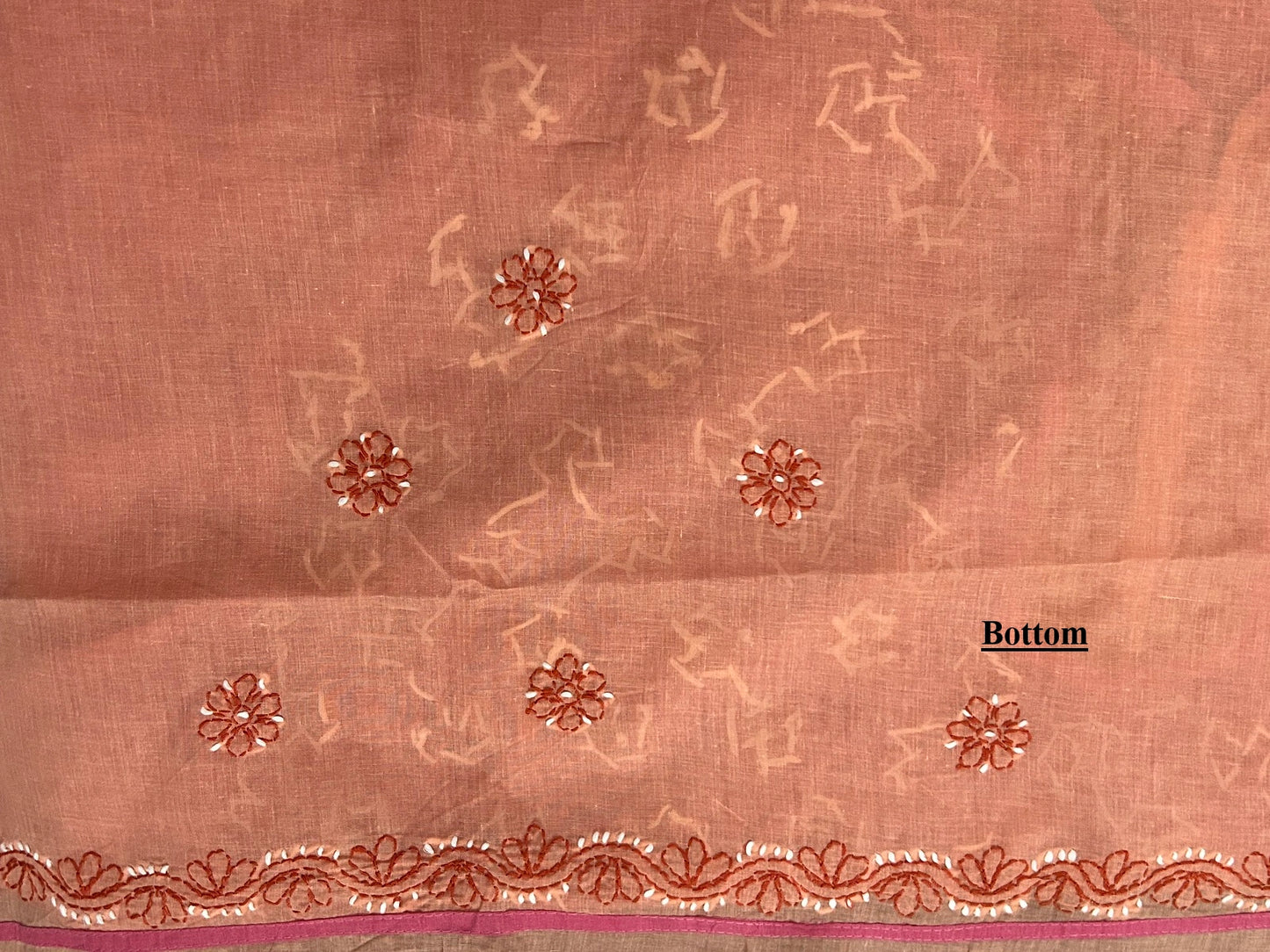 Lucknowi Chikankari Unstitched Pink Cotton Kurta-Bottom-Dupatta Fabric-U30017