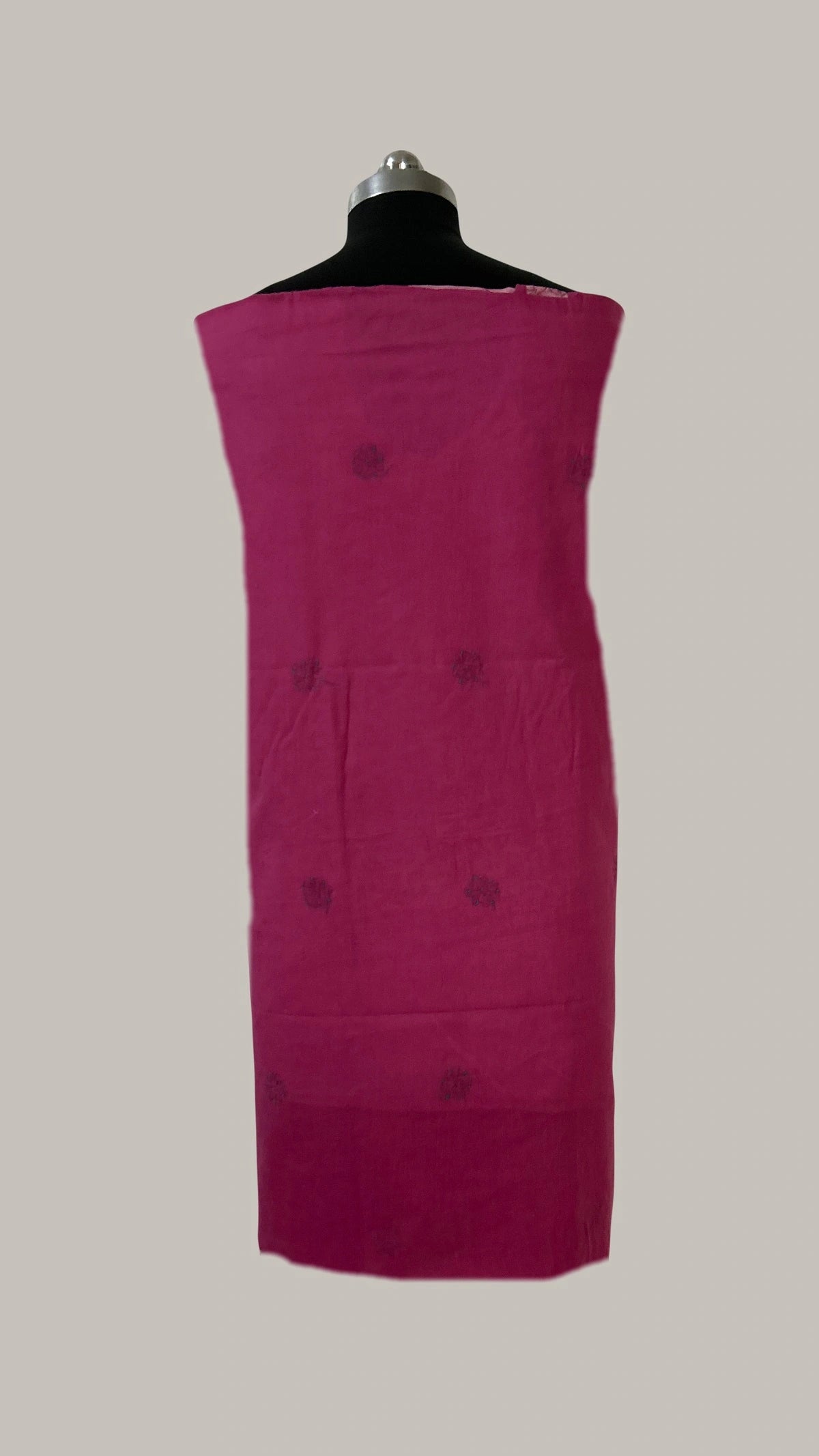 Lucknowi Chikankari Unstitched Magenta Cotton Kurta-Bottom-Dupatta Fabric-U30015