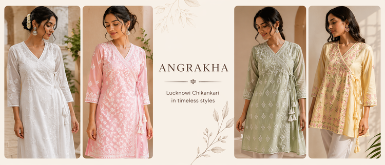 Lucknowi Chikankari Angrakha