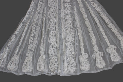 Lucknow Chikankari Grey 'Dhoondhla' Georgette Anarkali-K000008