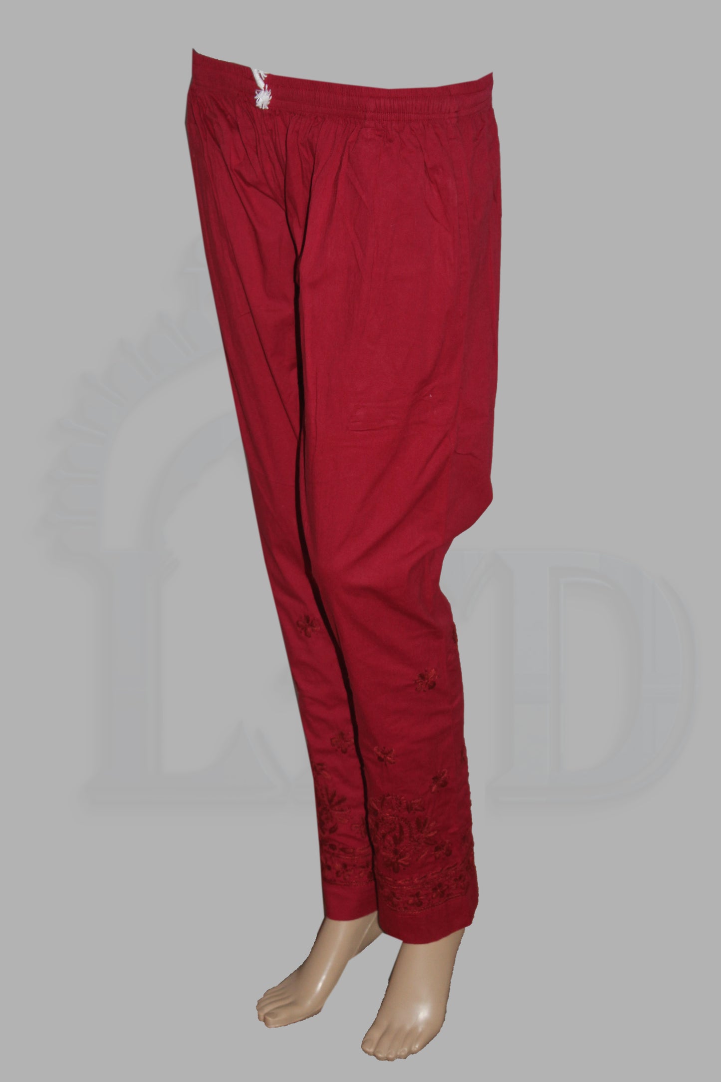 Lucknowi Chikankari Maroon Lycra Pant-BPt00007