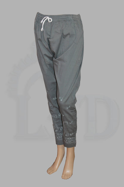 Lucknowi Chikankari Grey Lycra Pant-BPt00003