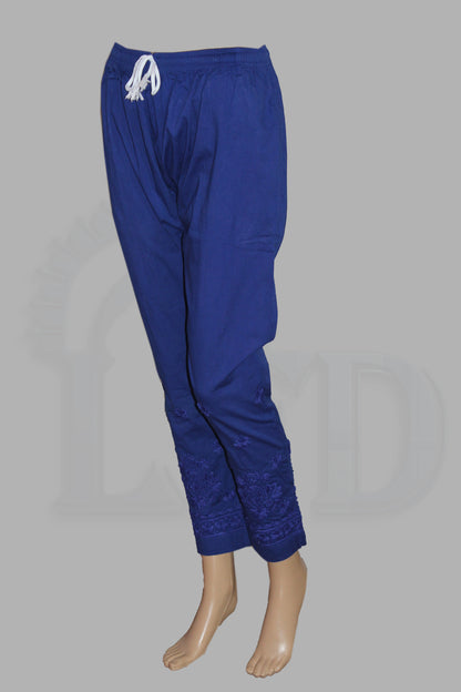 Lucknowi Chikankari Blue Lycra Pant-BPt00009