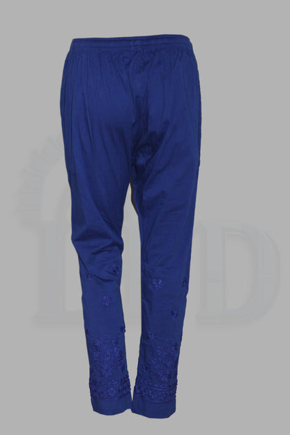 Lucknowi Chikankari Blue Lycra Pant-BPt00009