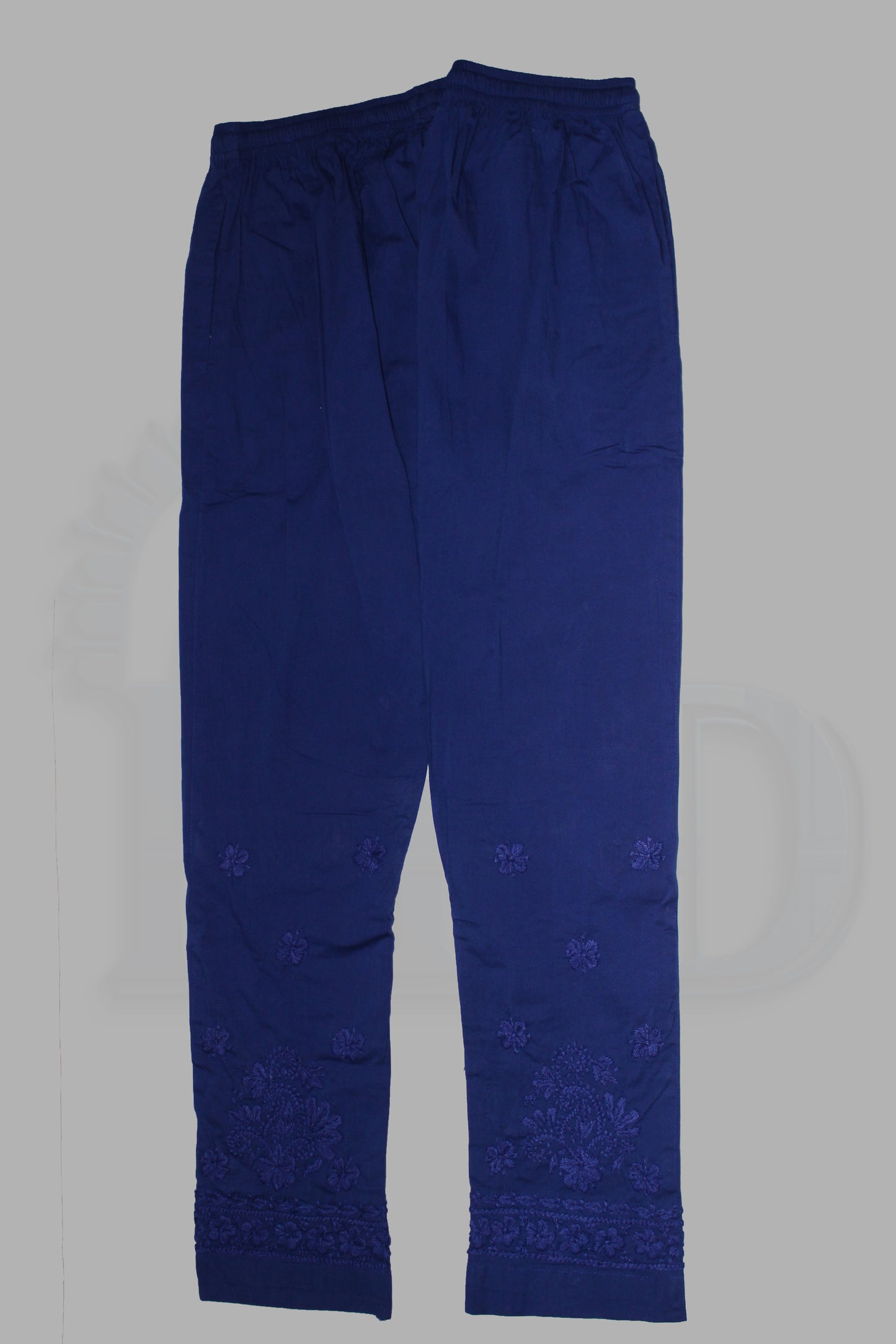 Lucknowi Chikankari Blue Lycra Pant-BPt00009