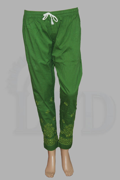 Lucknowi Chikankari Shade of Green Lycra Pant-BPt00006