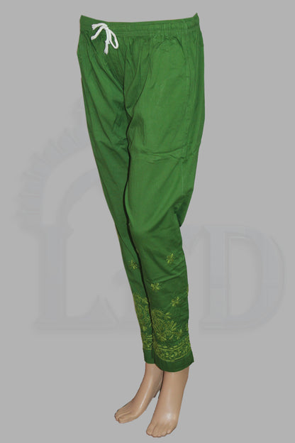 Lucknowi Chikankari Shade of Green Lycra Pant-BPt00006