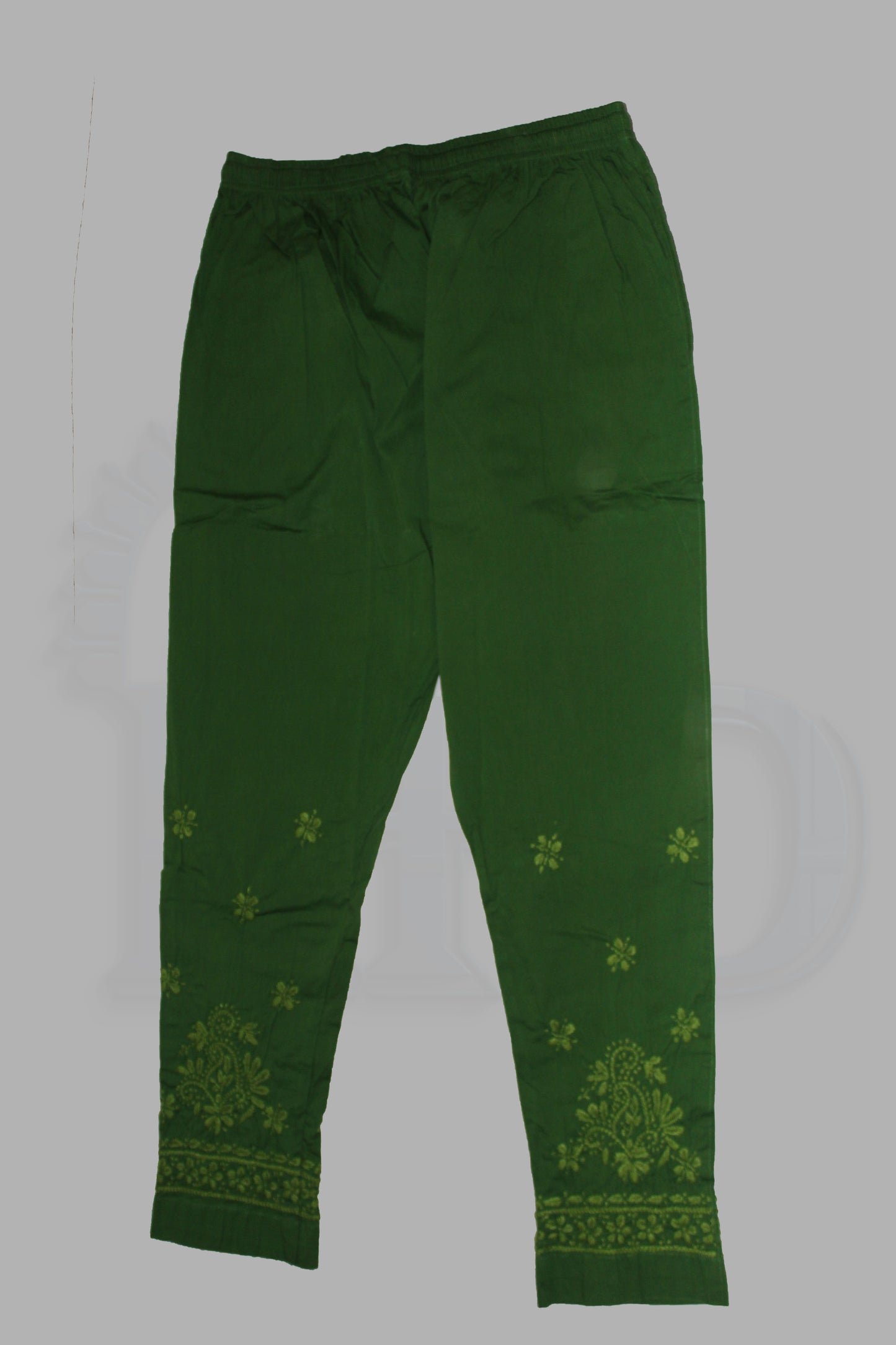 Lucknowi Chikankari Shade of Green Lycra Pant-BPt00006