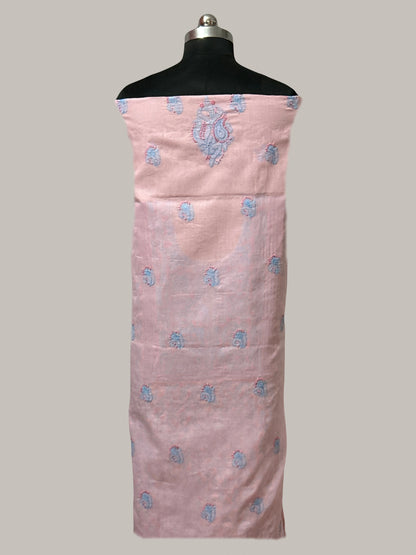 Lucknowi Chikankari Unstitched Light Pink Cotton Kurta Fabric-U10029
