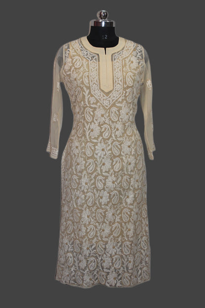 Elegant dress with intricate patterns on a dark background