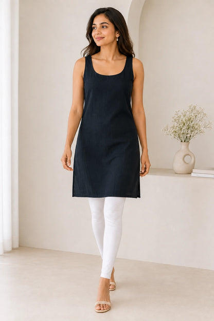 Lucknow Fashion Diary Women's Black Cotton Slip