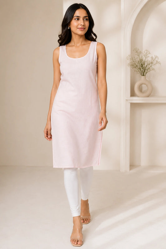 Lucknow Fashion Diary Women's Pink Cotton Slip